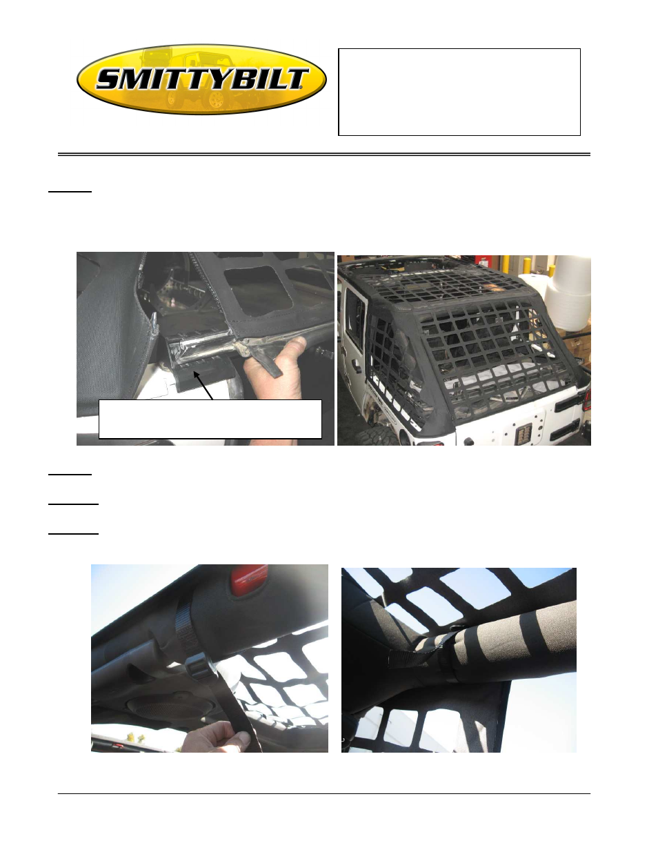 Installation instructions | Smittybilt 581035 C-RES (Cargo Restraint System) User Manual | Page 3 / 4