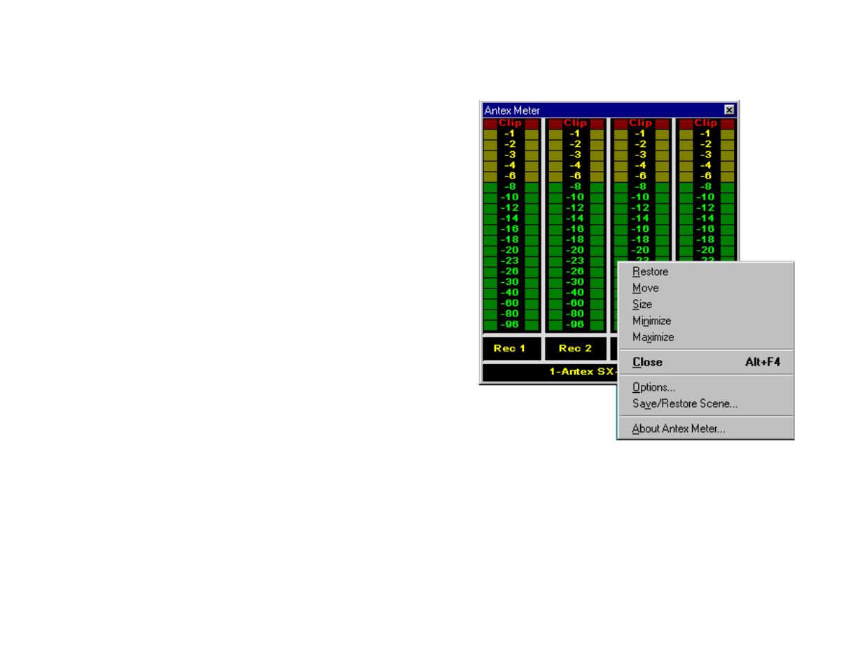 Figure 18. antex meter pull-down menu | Antex Electronics SX-5e User Manual | Page 48 / 63