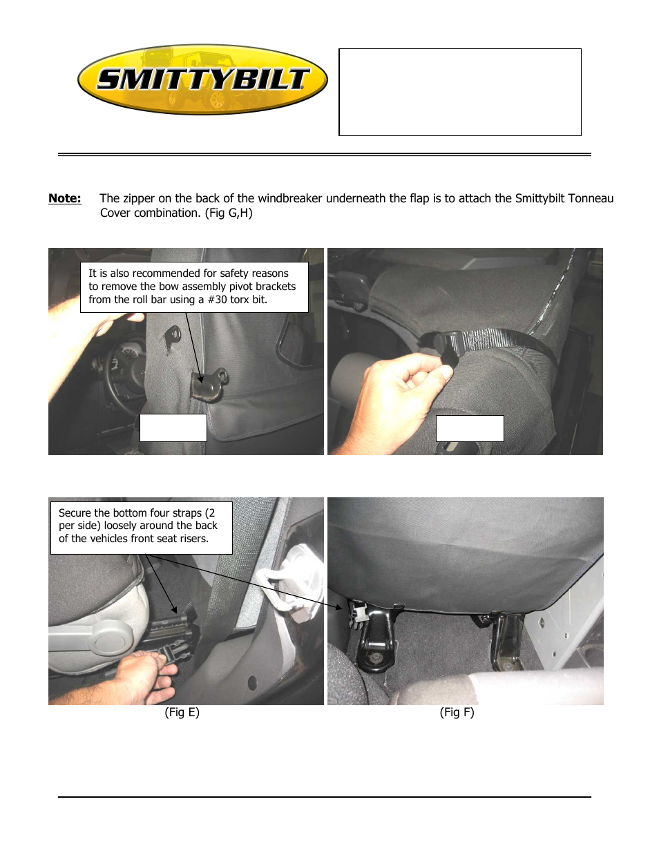 Installation instructions, Outback wind breaker | Smittybilt 903xx Outback Wind Breaker User Manual | Page 2 / 3