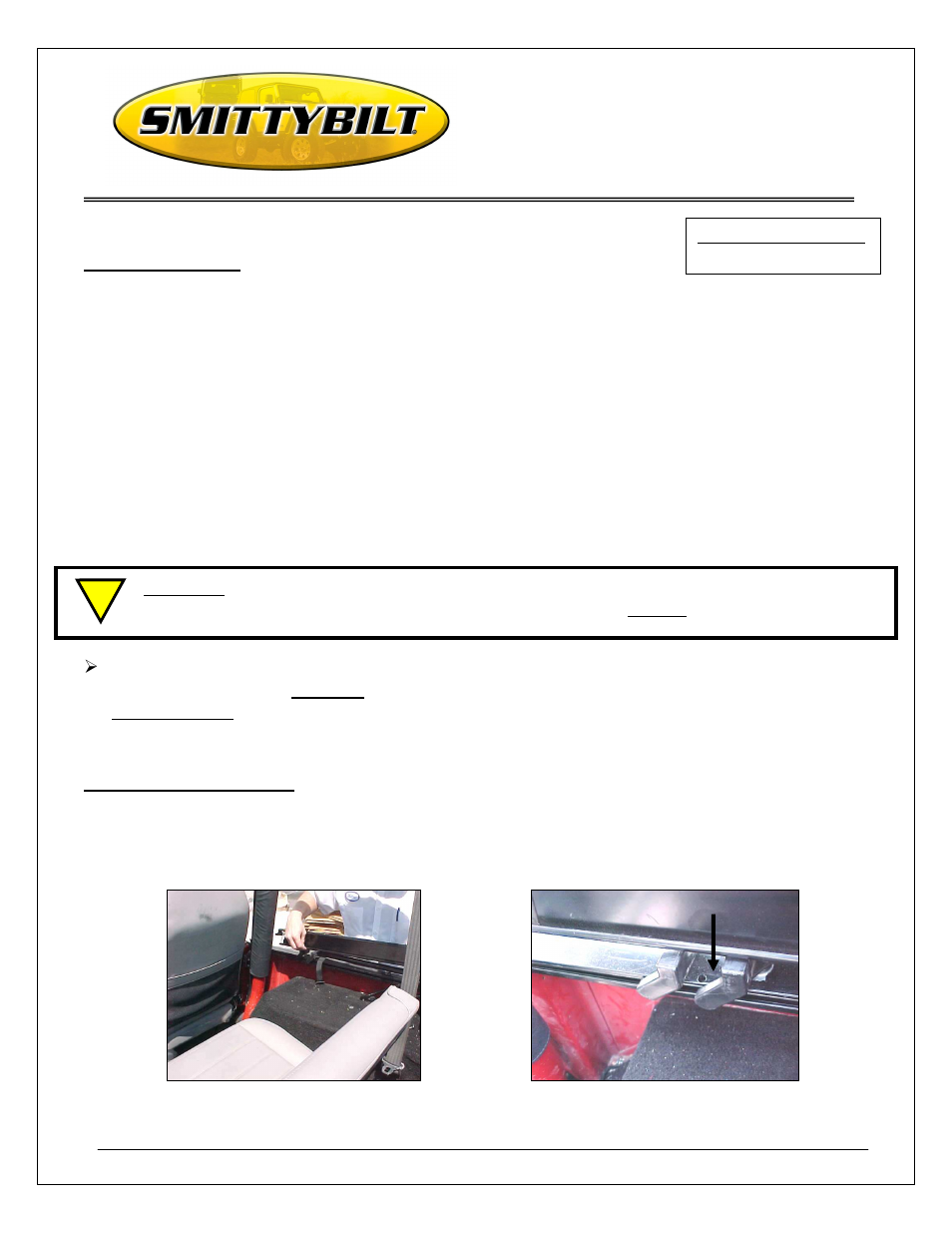 Smittybilt 7010XX-7210XX Tonneau Cover User Manual | 4 pages