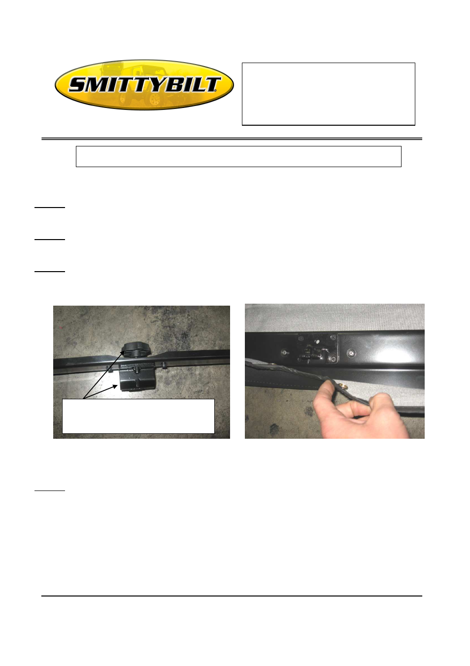 Smittybilt 90105 Windshield Header User Manual | 2 pages