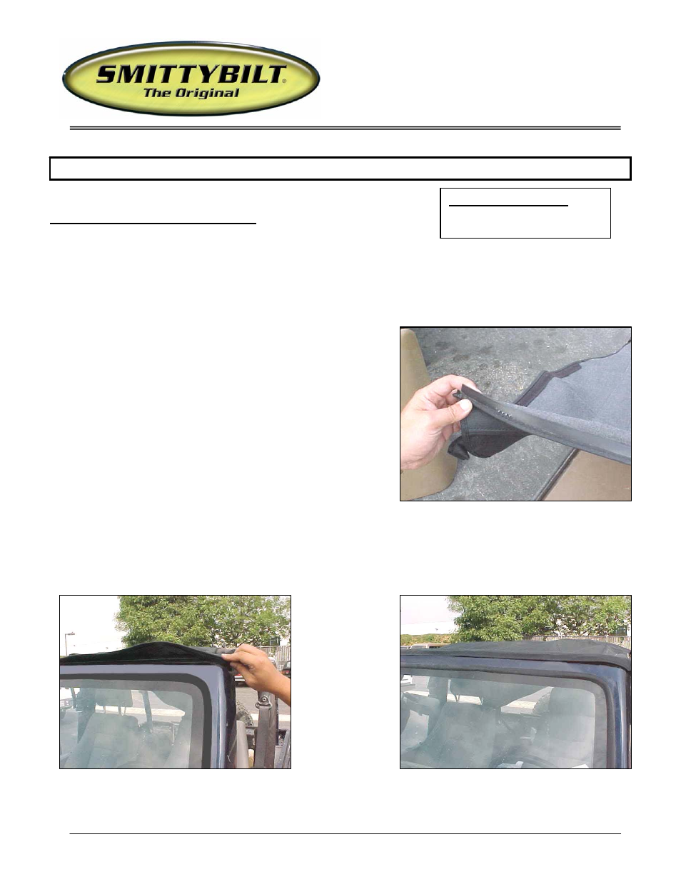 Smittybilt 936xx Extended Top User Manual | 6 pages