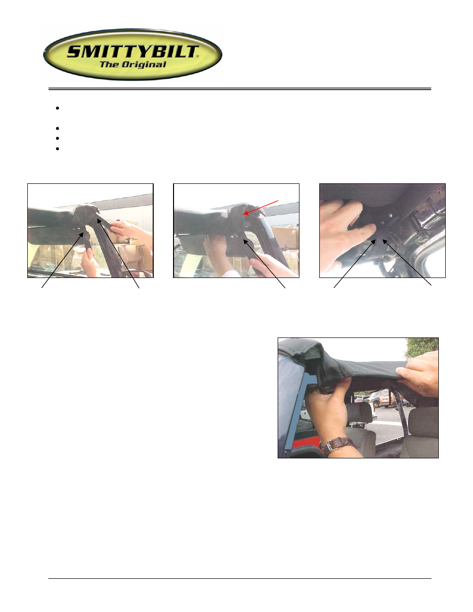 Installation instructions | Smittybilt 936xx Extended Top User Manual | Page 2 / 6