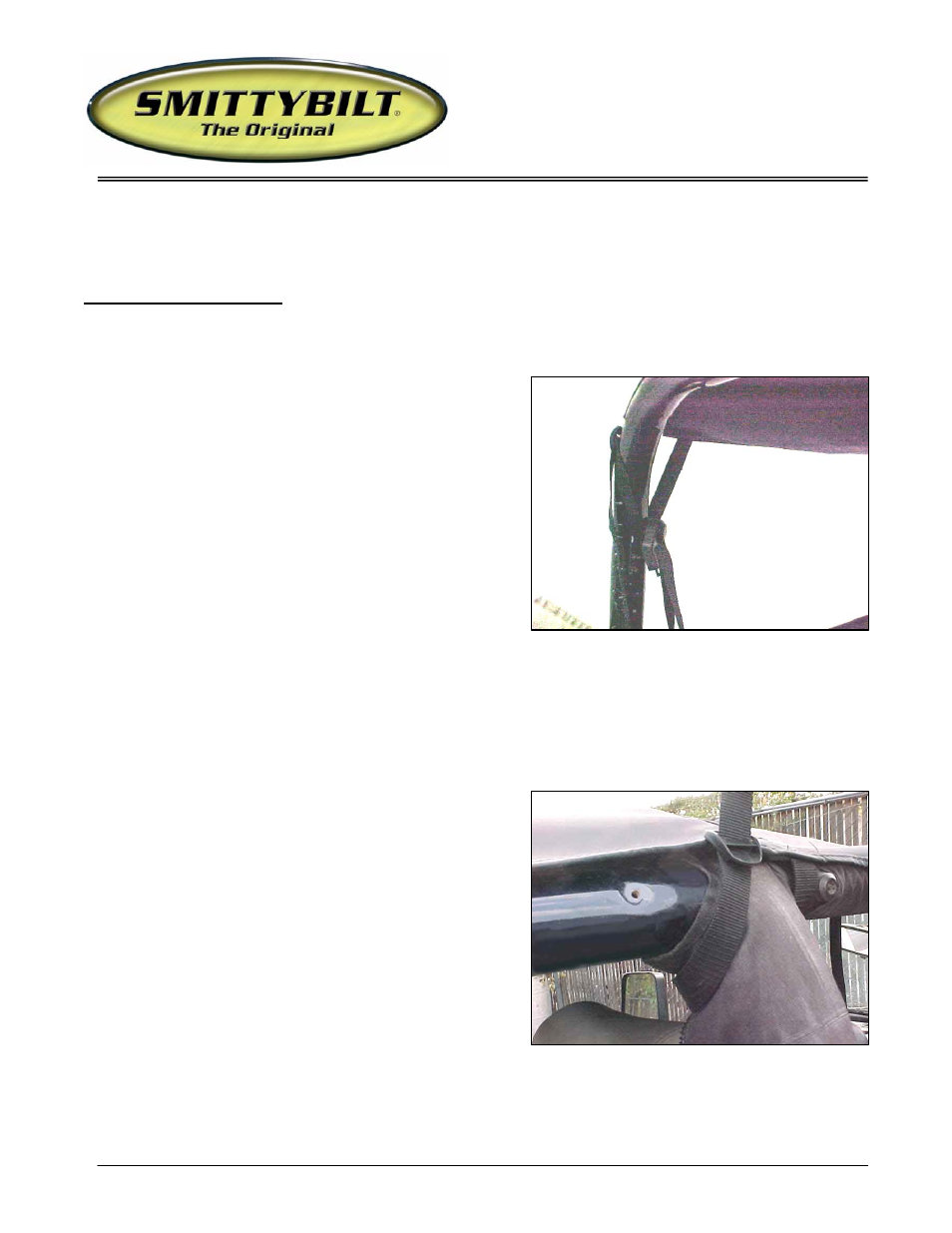 Option 2 (without j-clip), Installation instructions | Smittybilt 936xx Extended Top User Manual | Page 5 / 6