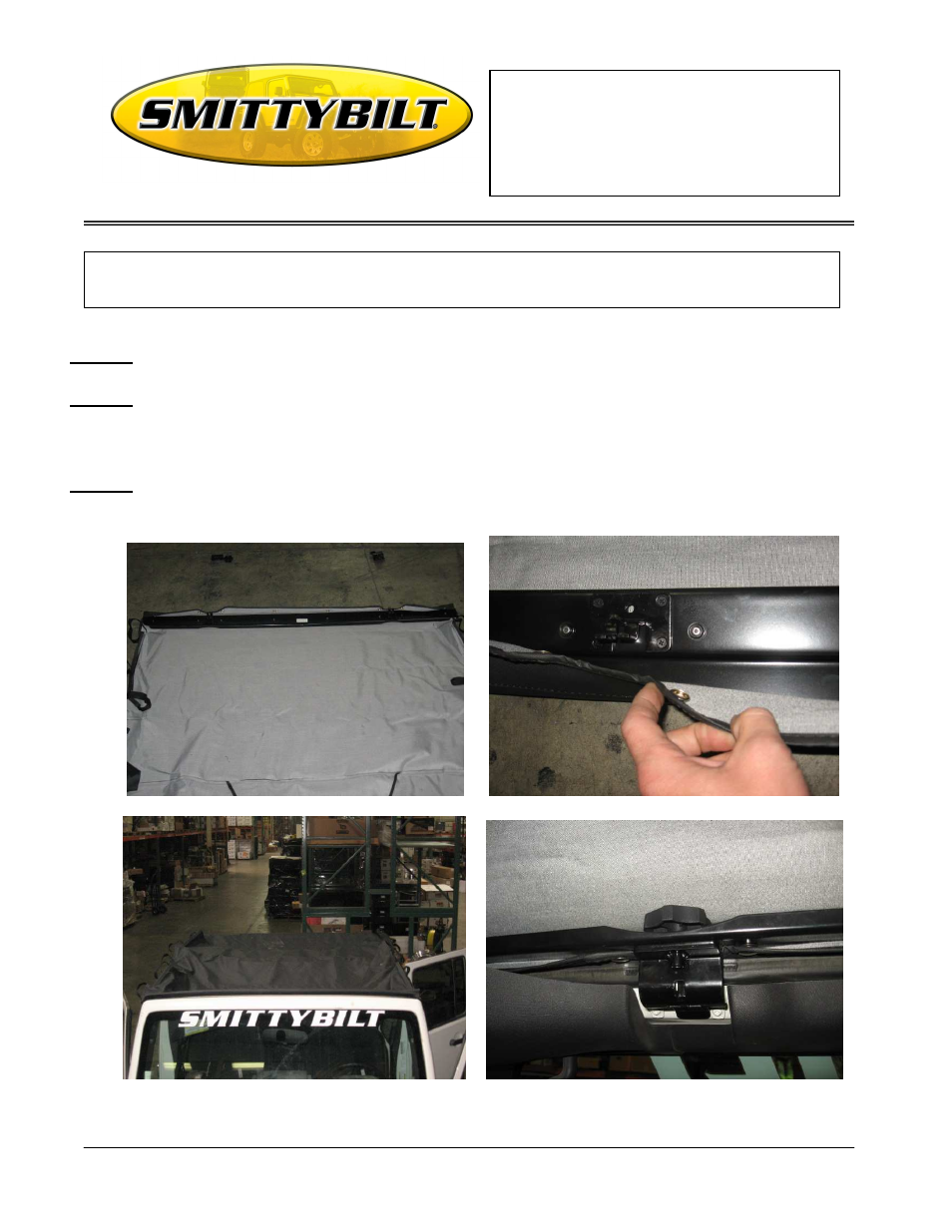 Smittybilt 941xx Extended Top User Manual | 3 pages