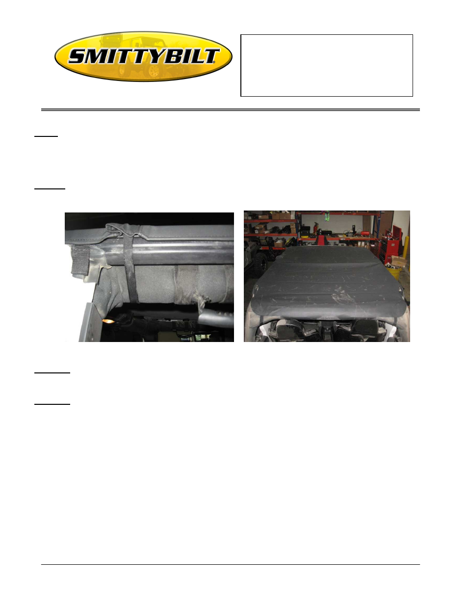 Installation instructions, Extended top | Smittybilt 941xx Extended Top User Manual | Page 3 / 3