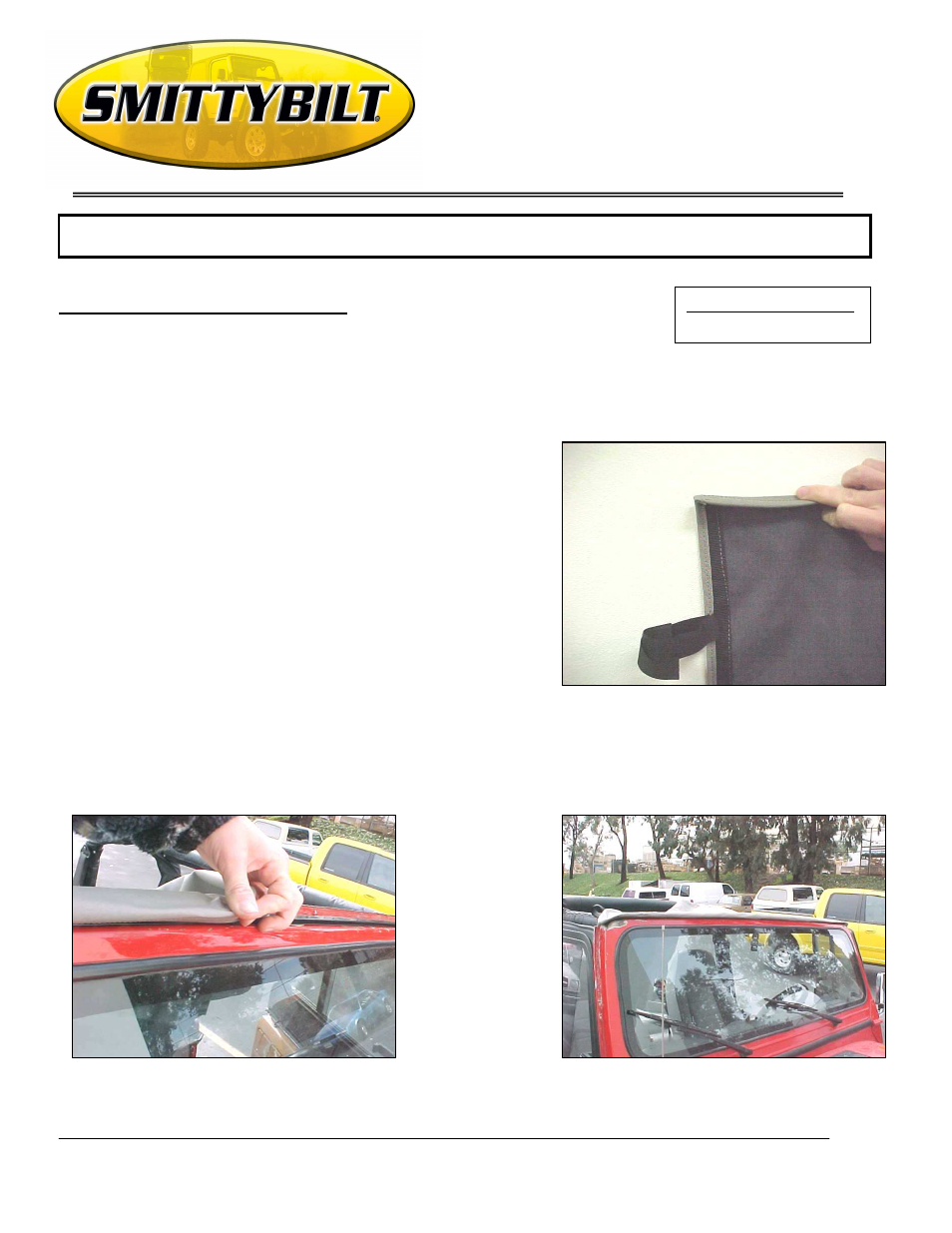 Smittybilt 908xx Standard Top User Manual | 4 pages