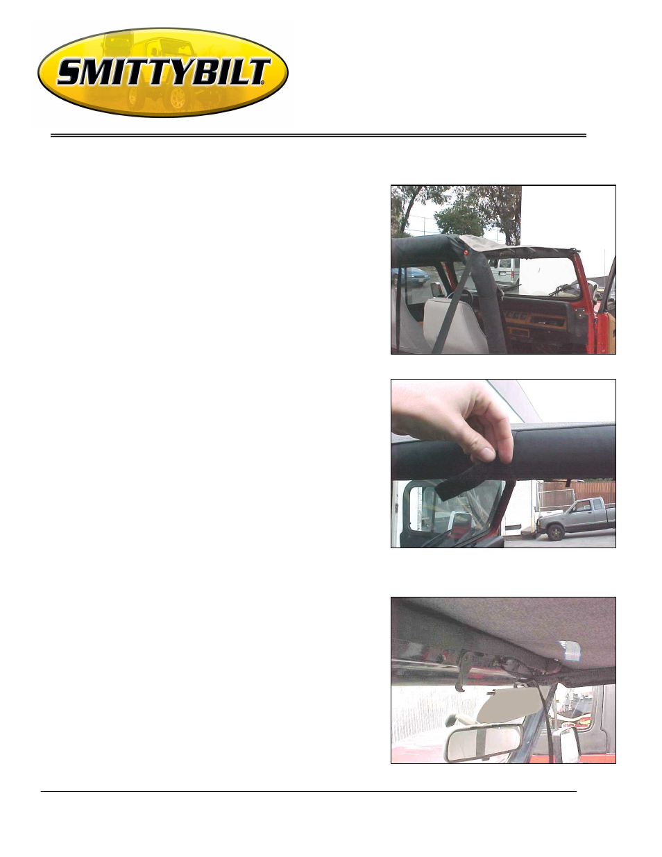 Installation instructions | Smittybilt 908xx Standard Top User Manual | Page 2 / 4