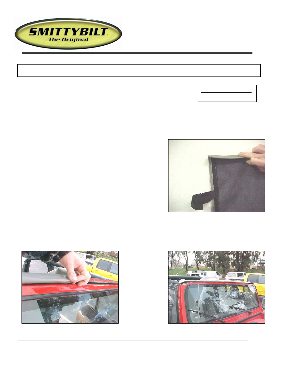 Smittybilt 928xx Standard Top User Manual | 4 pages