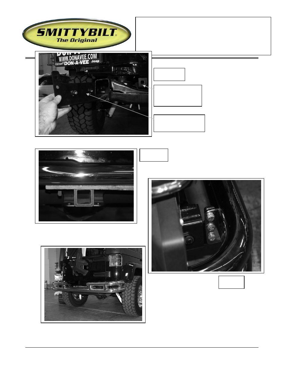 Installation instructions | Smittybilt JB48-R REAR BUMPER User Manual | Page 2 / 3