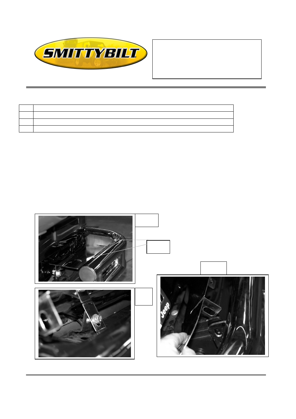 Smittybilt JB48CRT Rear Frame Cover User Manual | 1 page