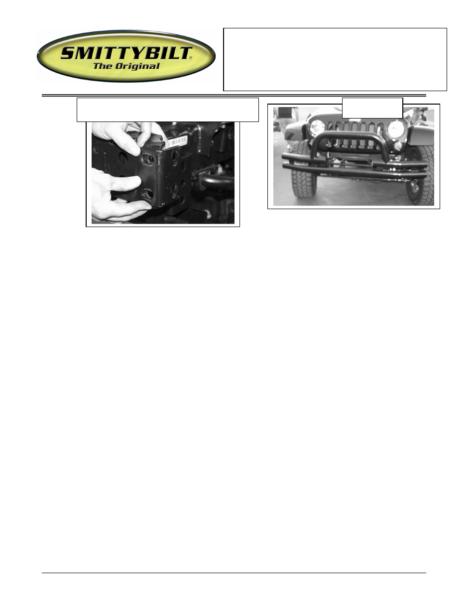Installation instructions, Front bumper (part # jb48-f) 07 jeep wrangler jk | Smittybilt JB48-F FRONT BUMPER User Manual | Page 2 / 2