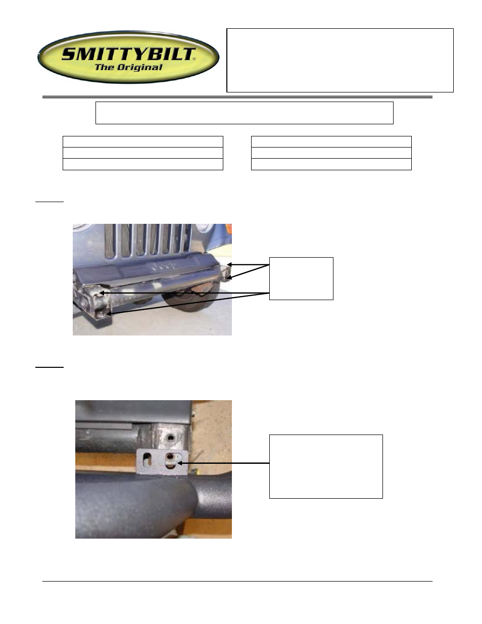 Smittybilt JB44-FS Front Bumper User Manual | 2 pages