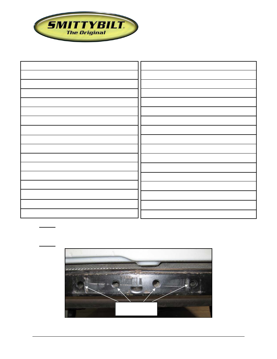 Smittybilt SB76622 SRC Bumper User Manual | 6 pages