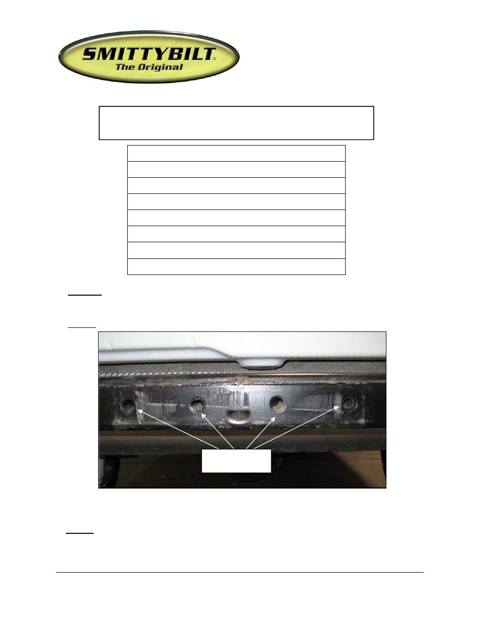 Smittybilt SB76612 SRC Bumper User Manual | 4 pages