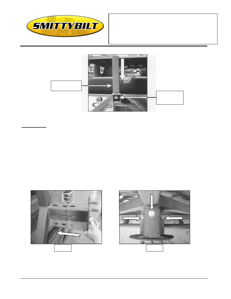 Installation instructions | Smittybilt 76621-01 Rock Crawler Rear Bumper W/Tire Carrier User Manual | Page 3 / 4