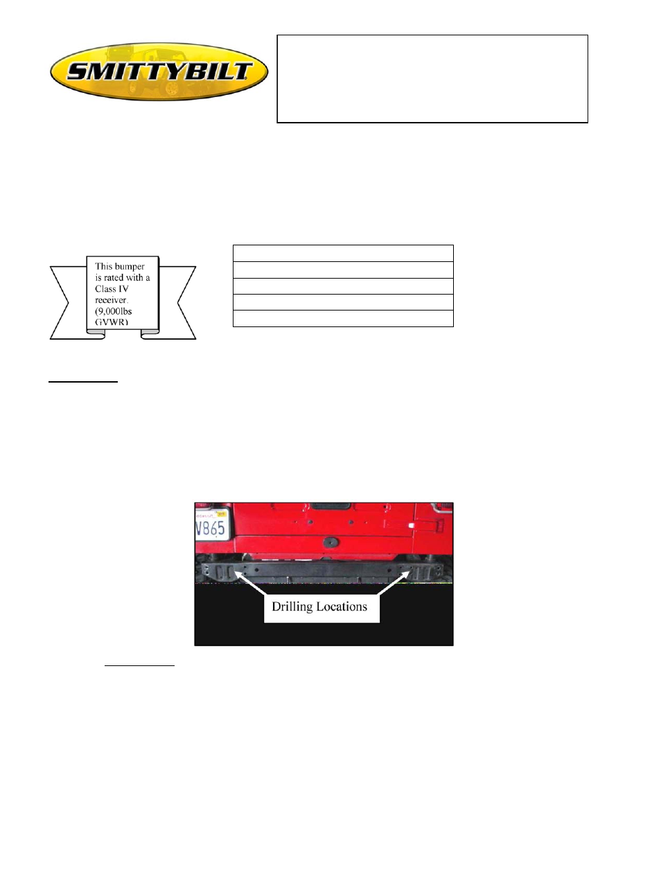 Smittybilt 76611 Rock Crawler Rear Bumper User Manual | 2 pages