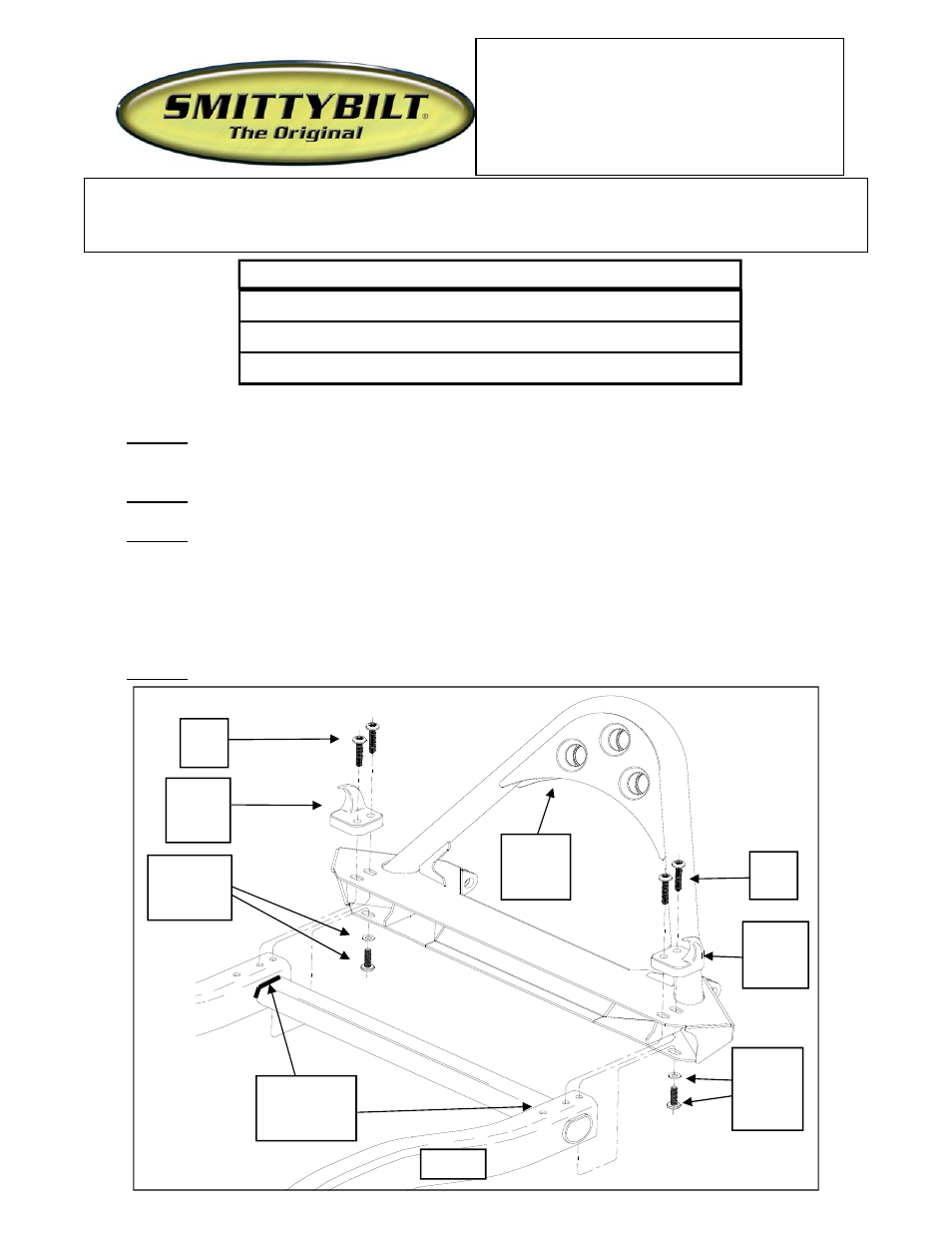 Smittybilt SB76521 XRC Front Stinger User Manual | 2 pages