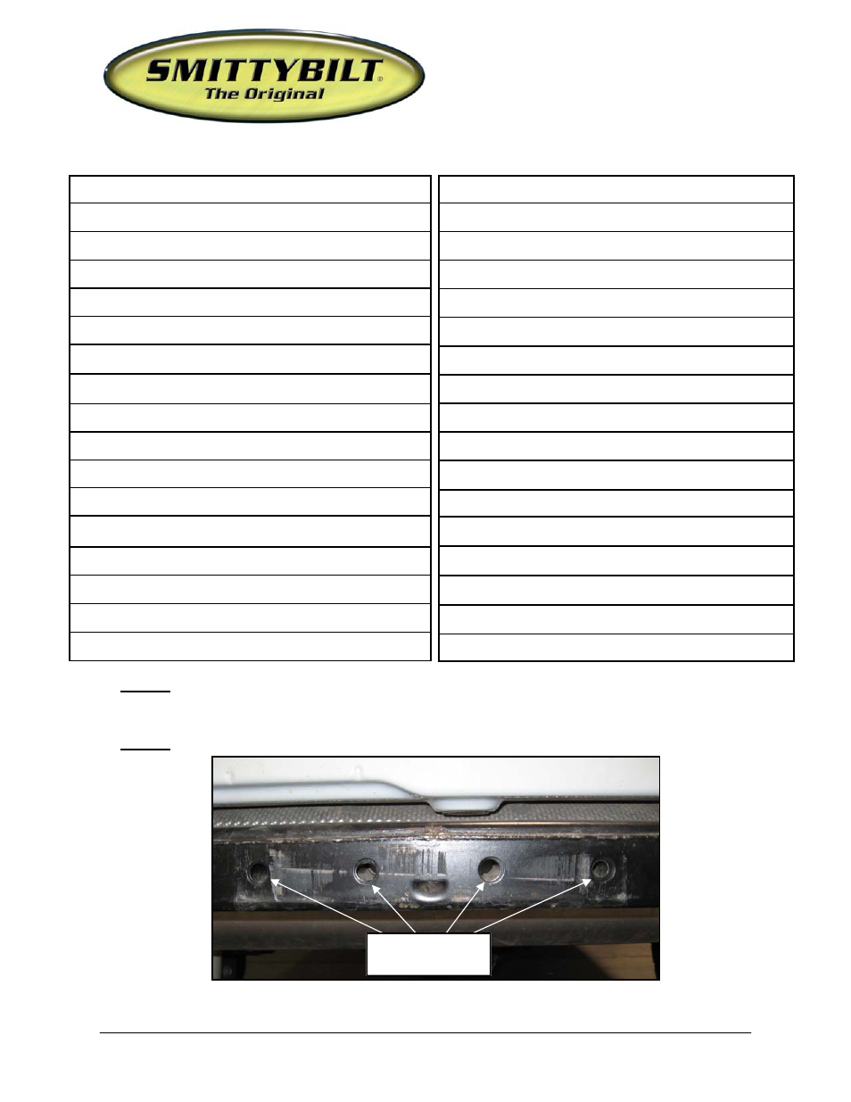 Smittybilt SB76856 XRC Bumper User Manual | 6 pages