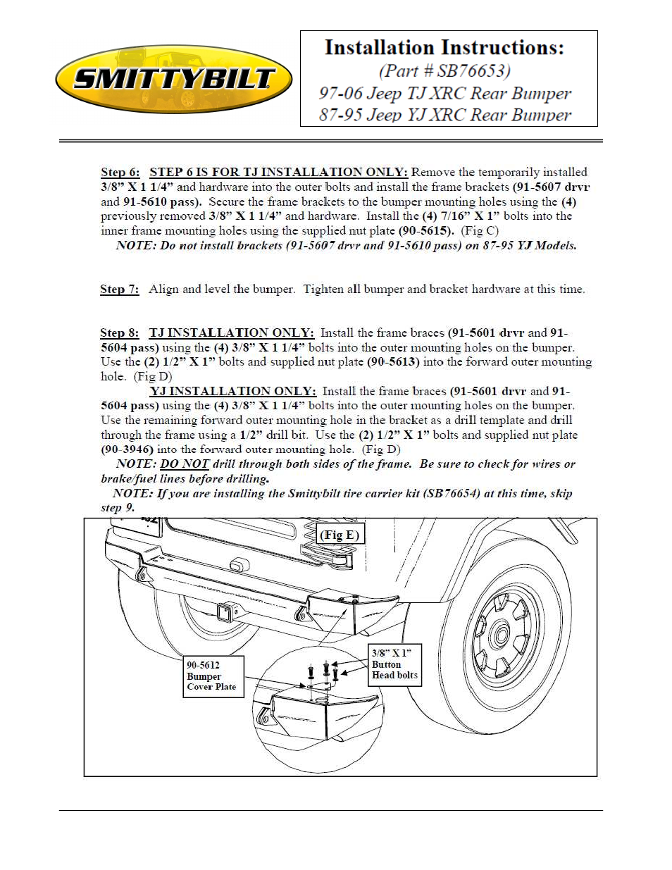 Smittybilt SB76653 Rear Bumper User Manual | Page 4 / 6