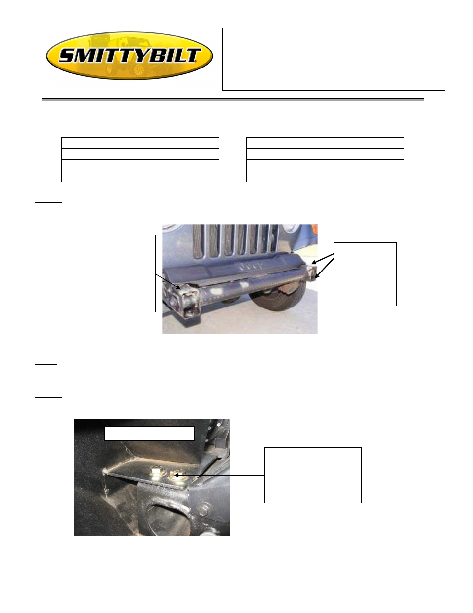 Smittybilt 76801 XRC Front Bumper User Manual | 2 pages