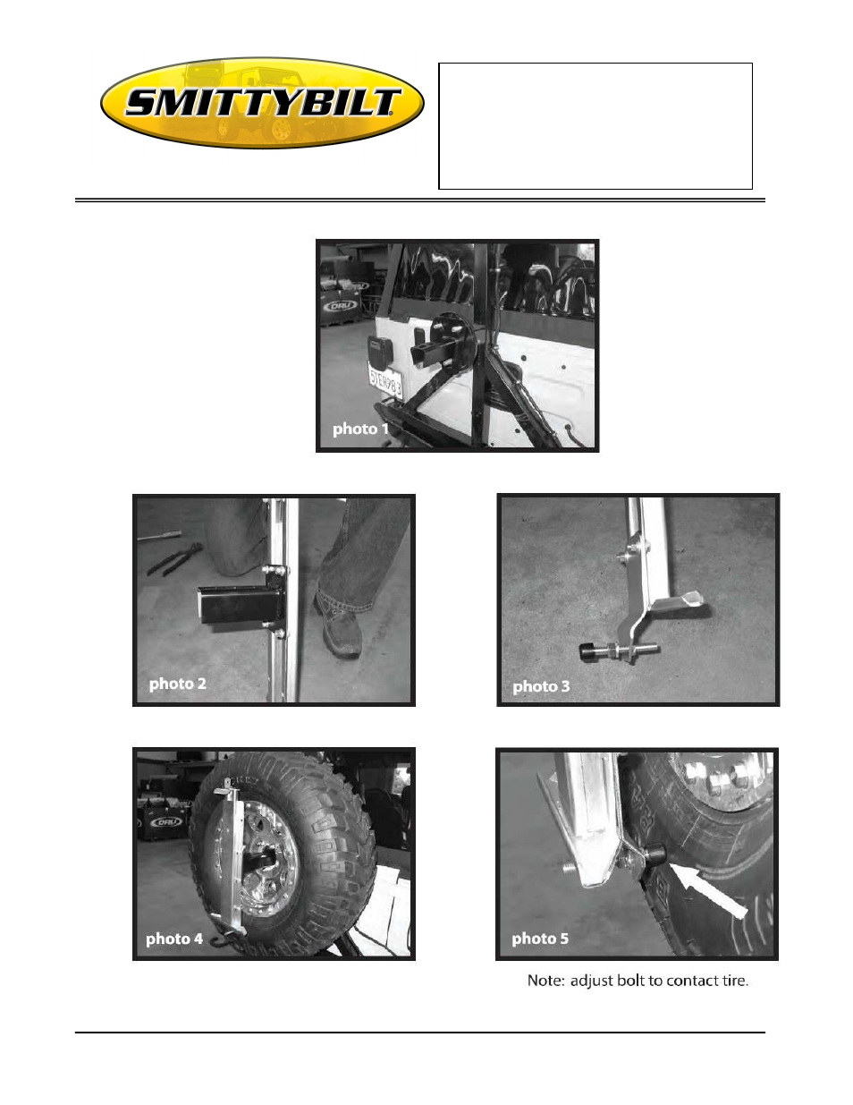 Smittybilt D8139 Gerry Can Spare tire Mount Adapter User Manual | Page 2 / 3