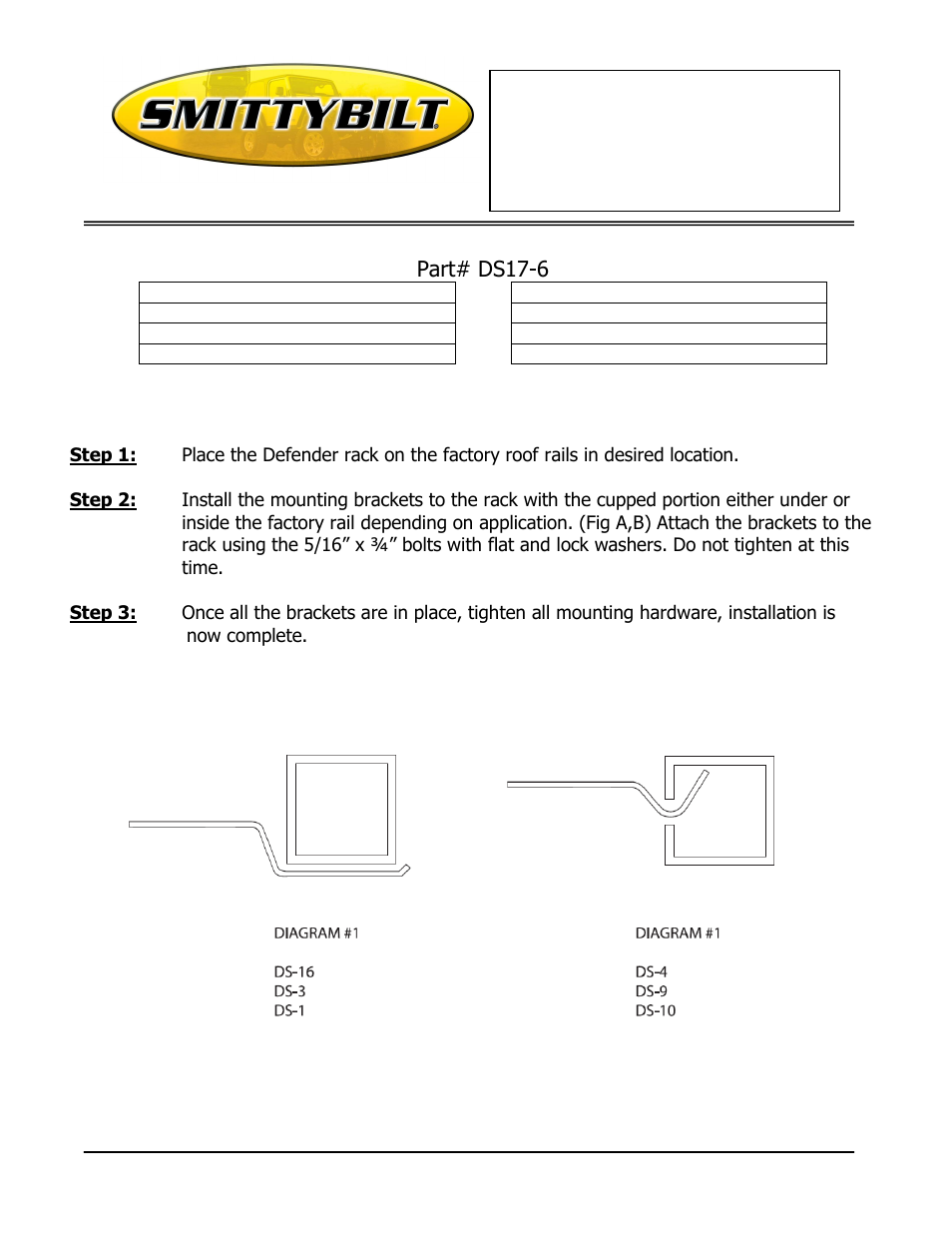 Smittybilt DSx-x Defender Series Rack Mount User Manual | Page 3 / 4