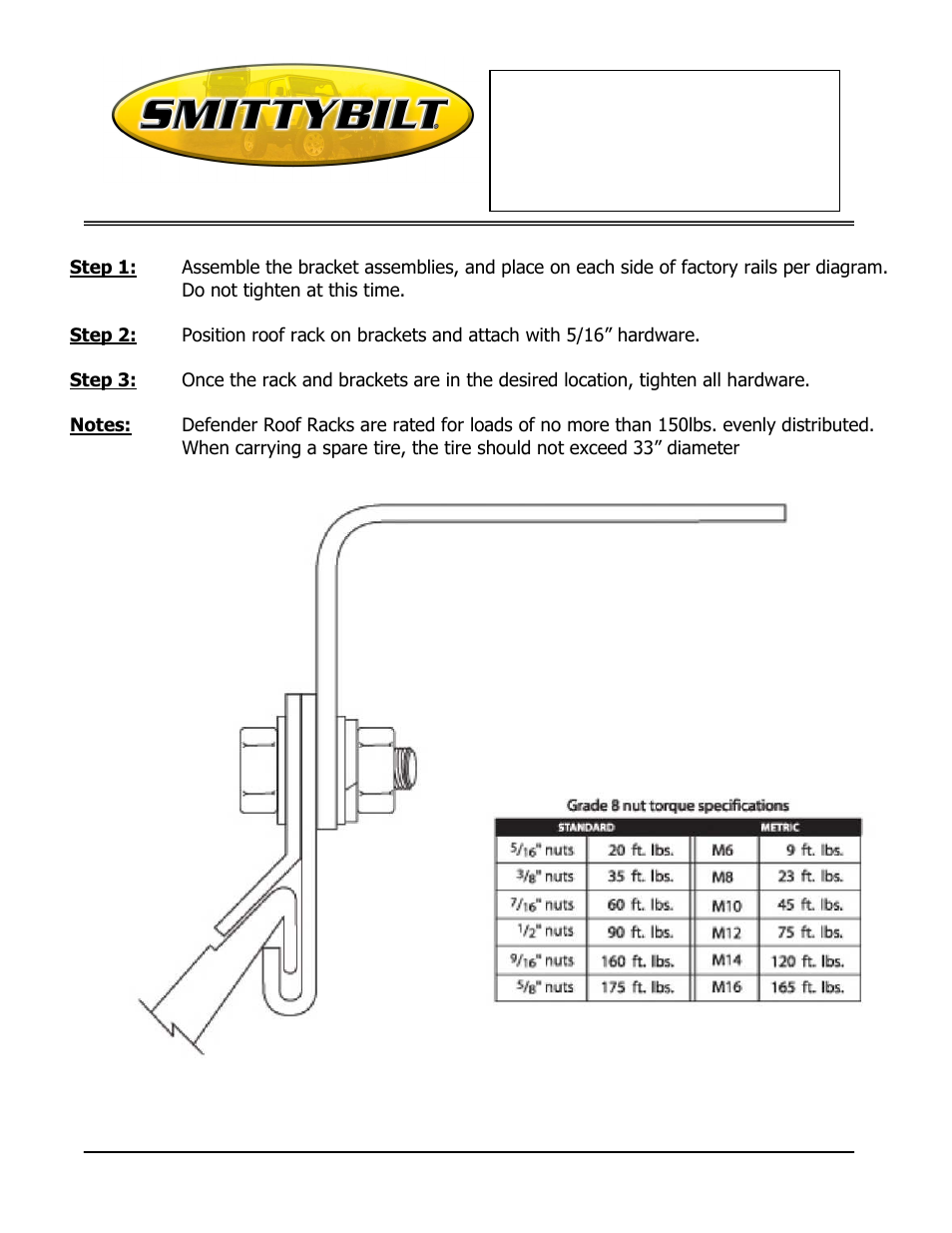 Smittybilt DSx-x Defender Series Rack Mount User Manual | Page 2 / 3