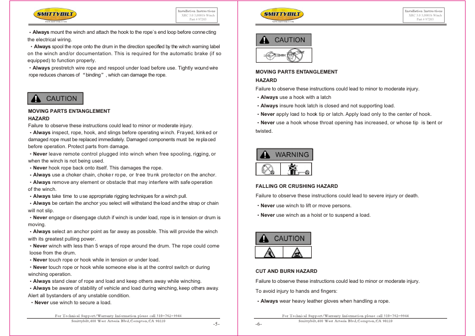 Т³гж 3 | Smittybilt 97203 XRC 3.0 3,0001b Winch User Manual | Page 3 / 10