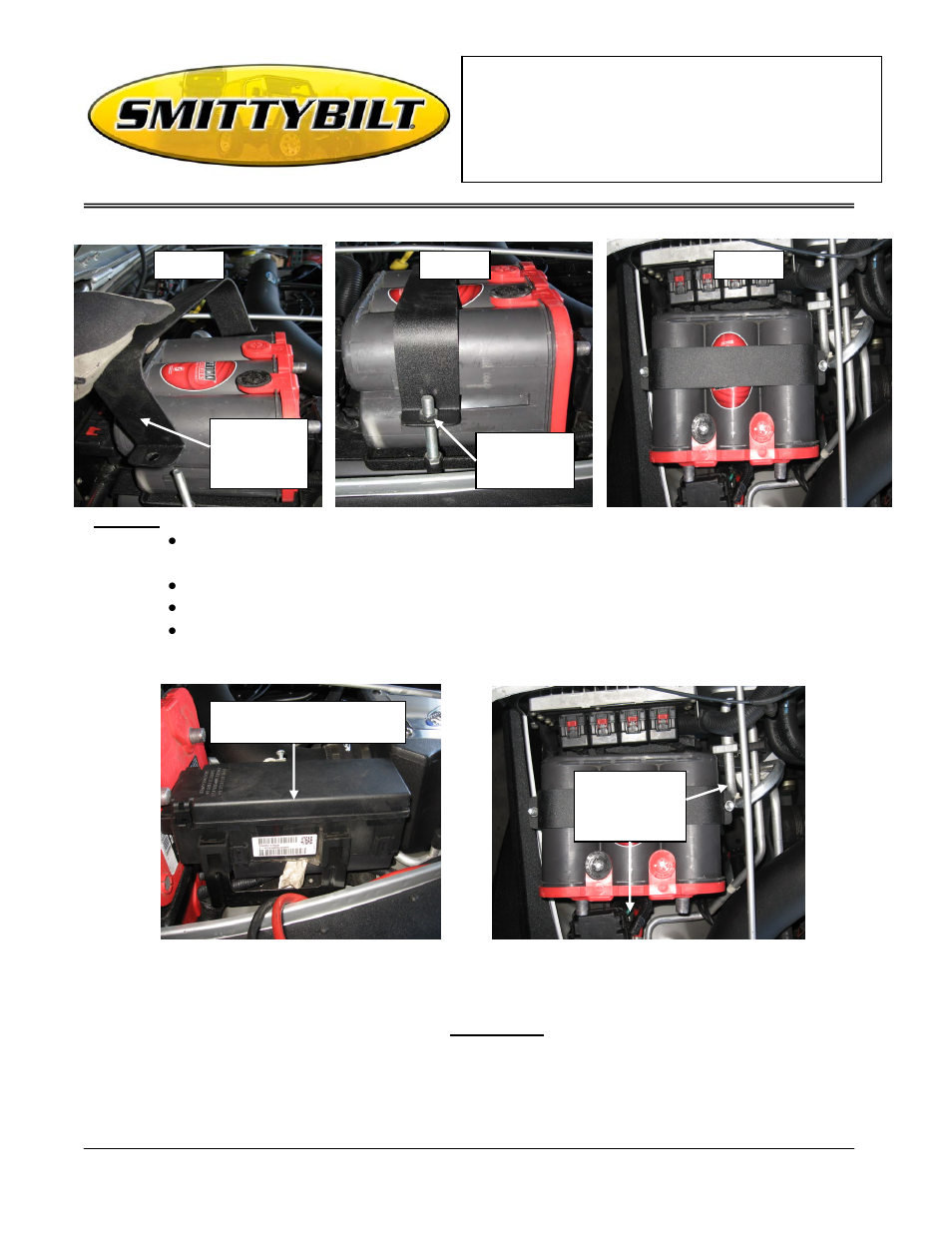 Installation instructions | Smittybilt 2800 Dual Battery Tray User Manual | Page 3 / 4