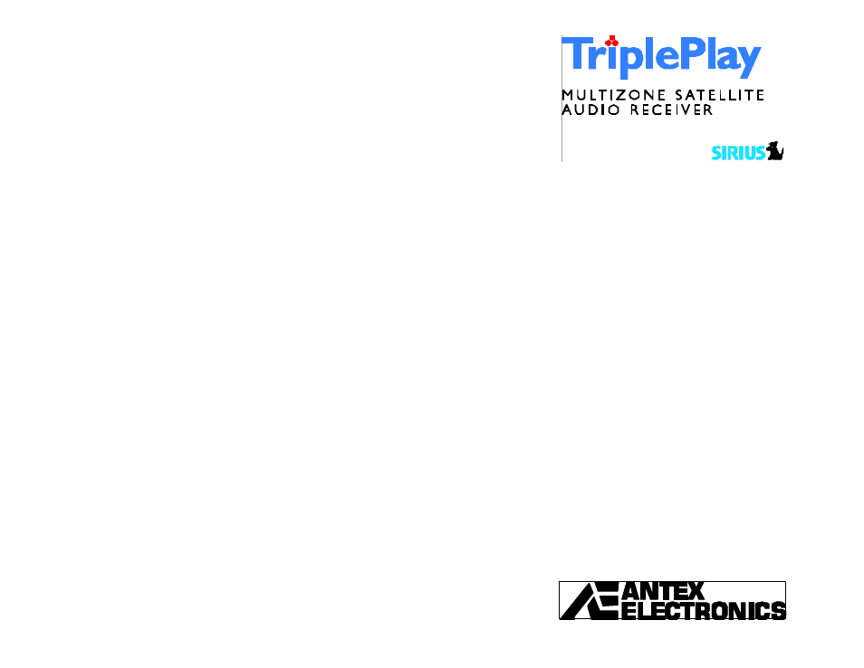Antex electronic TriplePlay Multizone Satellite Audio Receiver User Manual | 16 pages