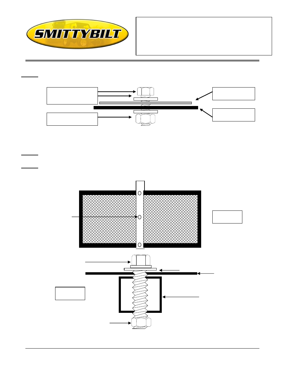 Installation instructions, Receiver rack (part # 7700) universal application | Smittybilt 7700 Receiver Rack User Manual | Page 2 / 6