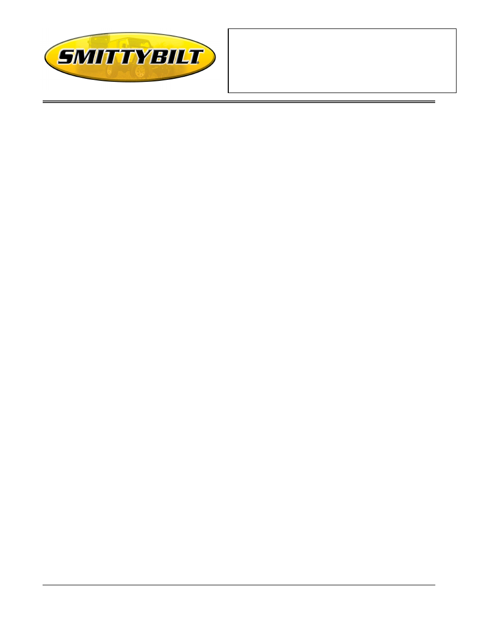 Installation instructions, Receiver rack (part # 7700) universal application | Smittybilt 7700 Receiver Rack User Manual | Page 5 / 6