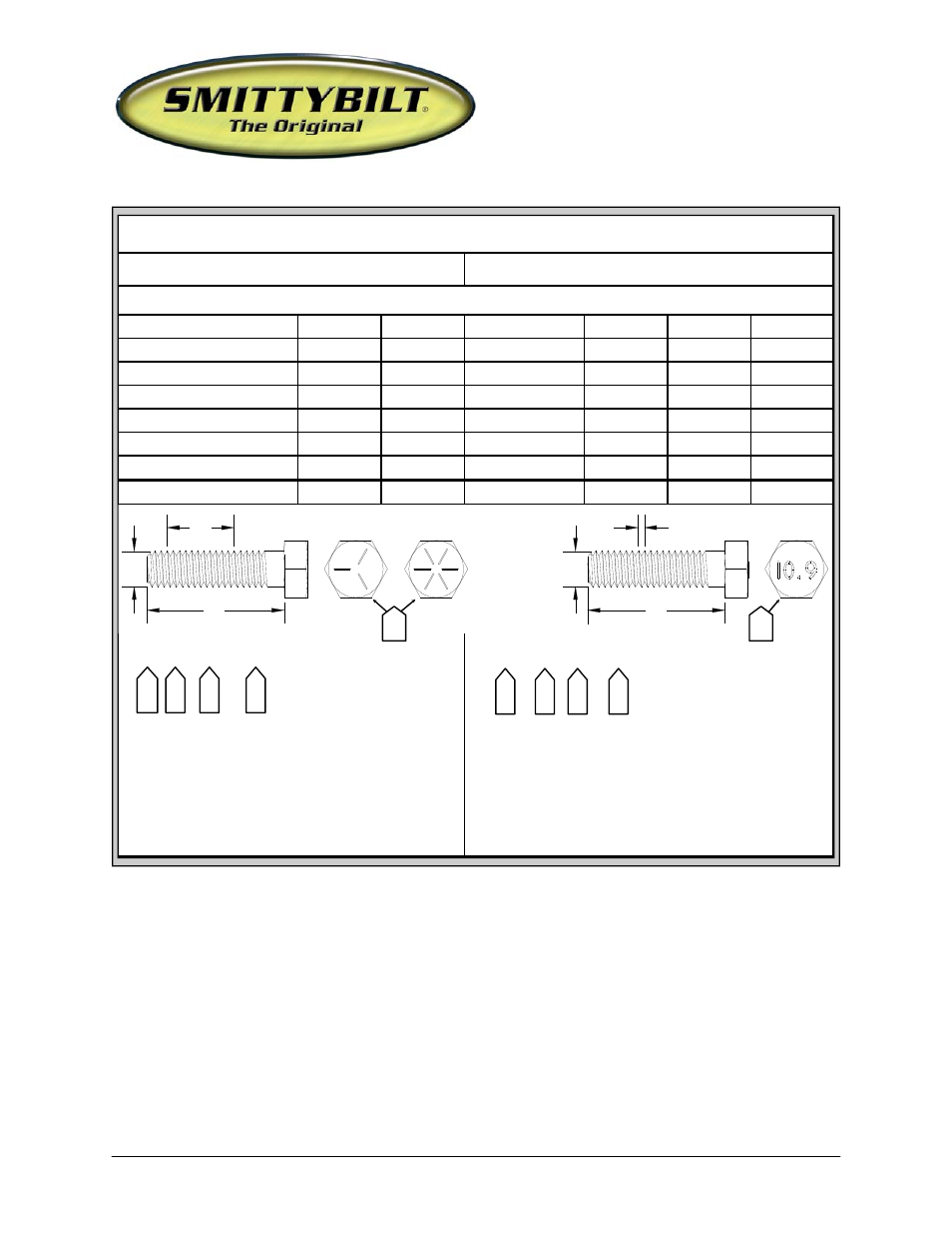 Installation instructions, Bolt torque and id, Part # sb2740) | I-rack, Decimal system metric system | Smittybilt 2740 I-Rack User Manual | Page 5 / 6
