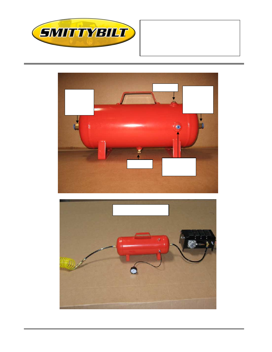 Installation instructions, 5lb air tank | Smittybilt 99210-2 2.5lb Air Tank User Manual | Page 3 / 4