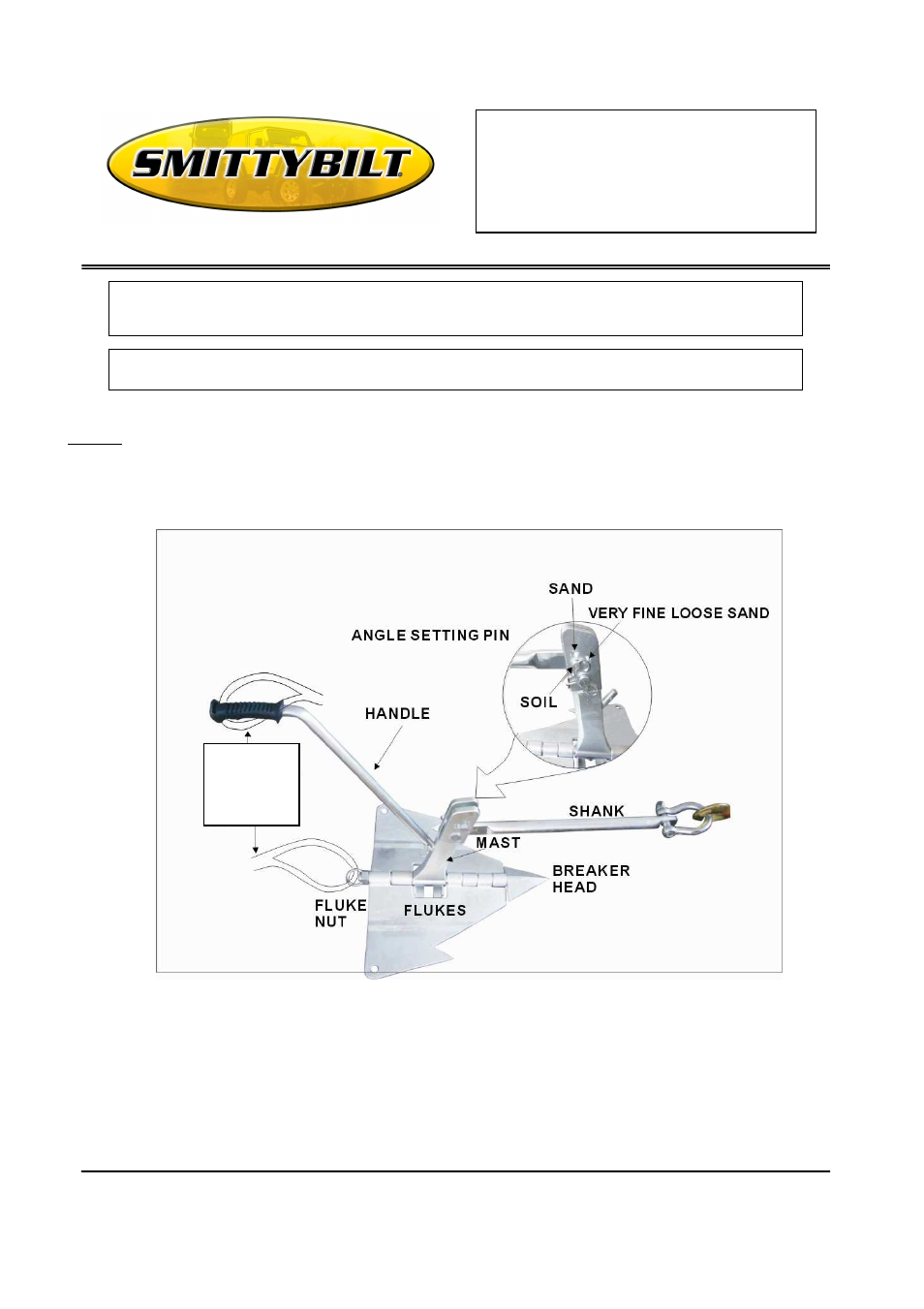 Smittybilt 2727 Ground Anchor User Manual | 6 pages