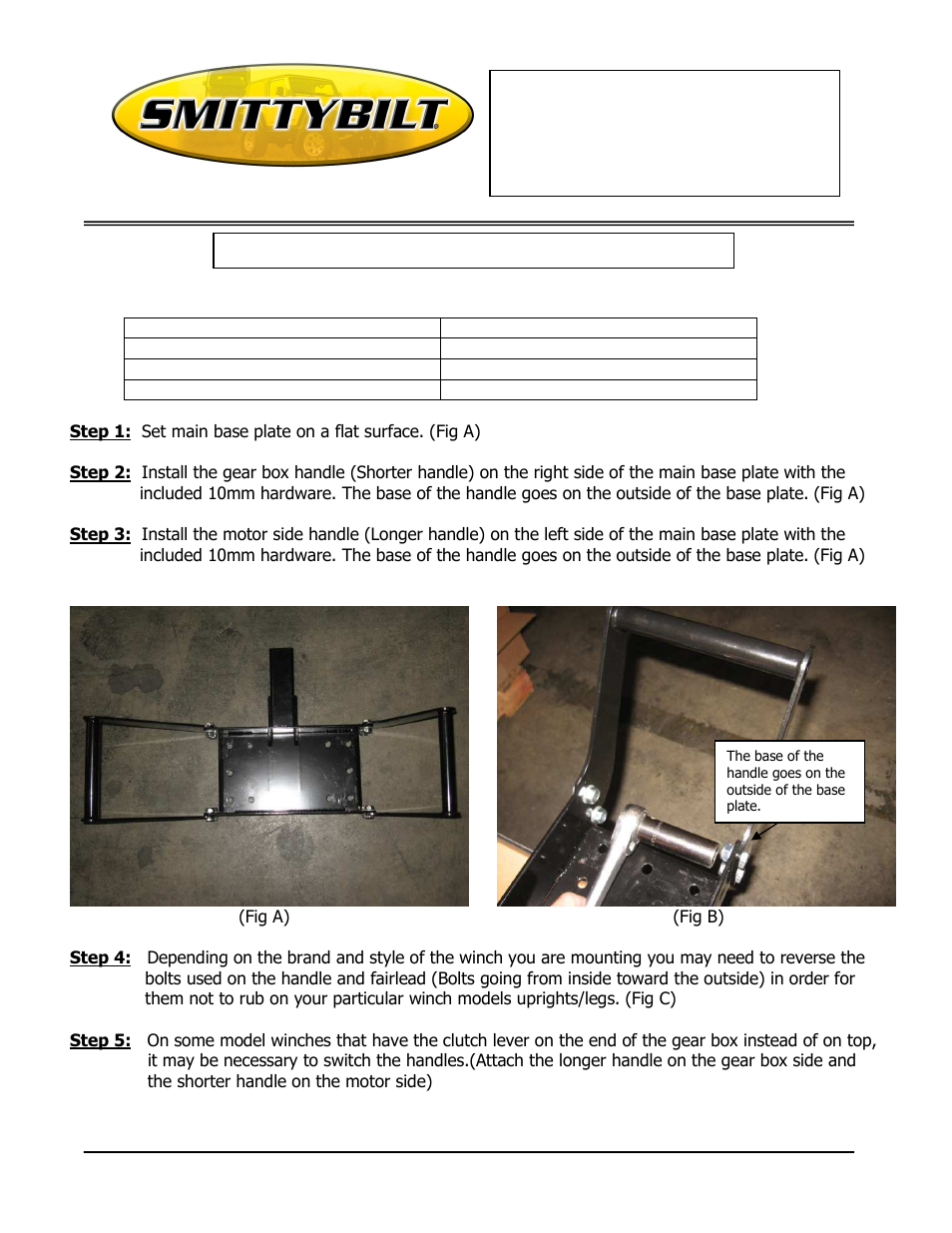 Smittybilt 2811 Winch Cradle User Manual | 2 pages