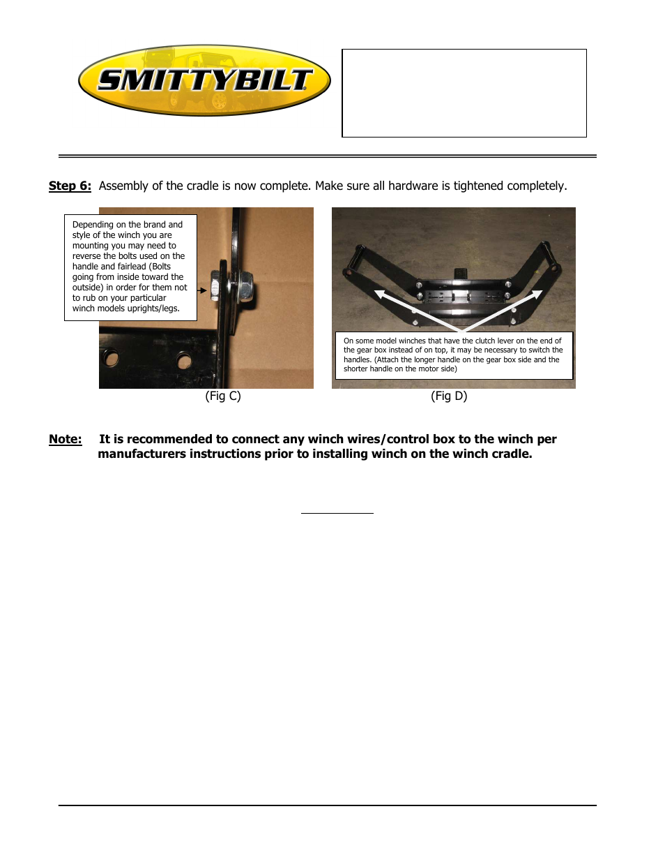 Installation instructions winch cradle part # 2811 | Smittybilt 2811 Winch Cradle User Manual | Page 2 / 2