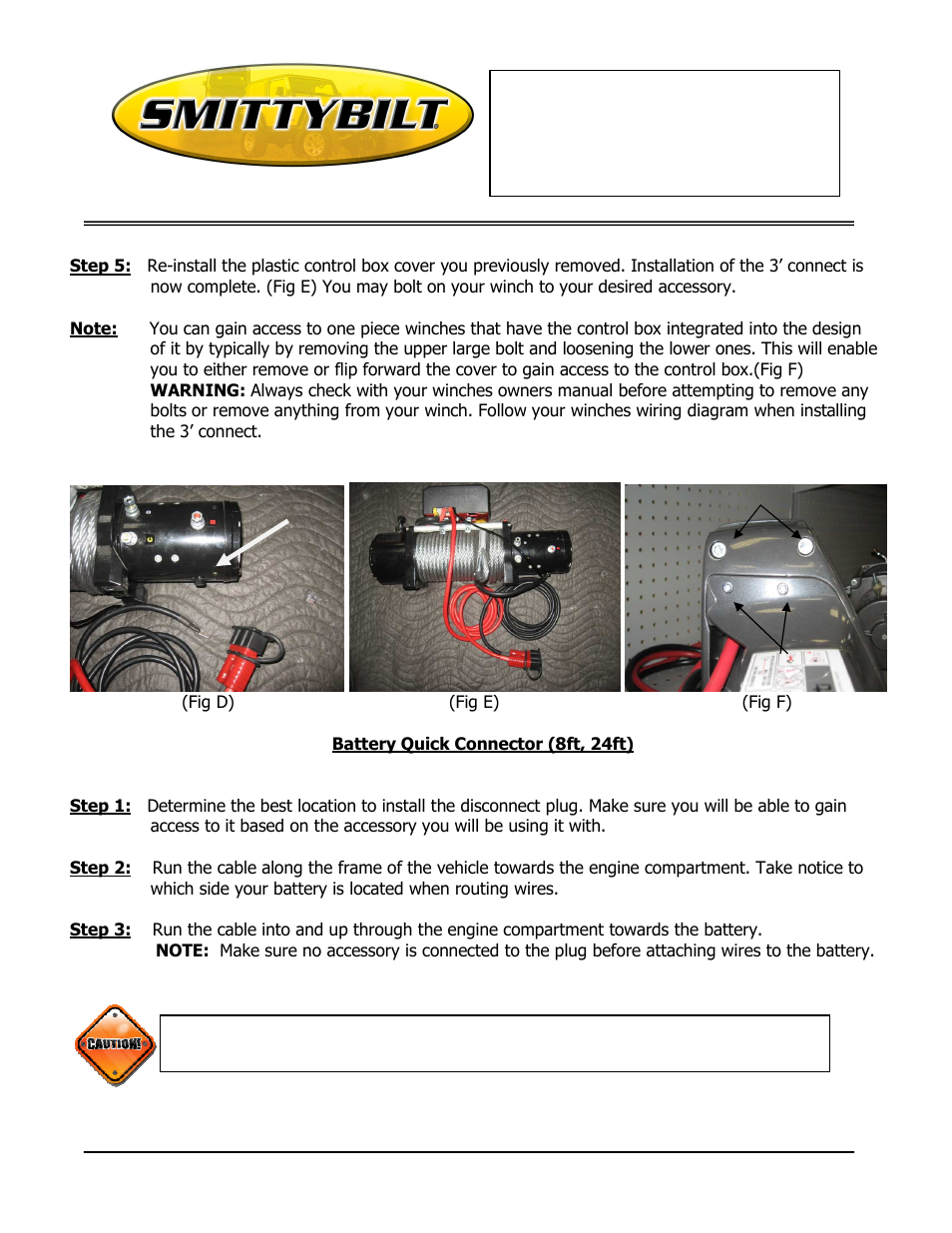 Installation instructions winch quick connect kit | Smittybilt 35210 Winch Quick Connect Kit User Manual | Page 2 / 3
