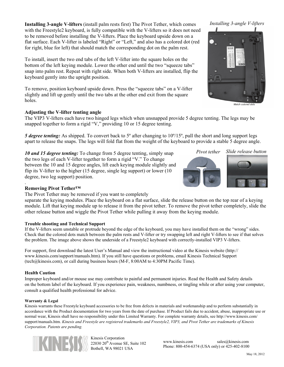Kinesis AC820-blk Freestyle2 VIP3 User Manual | Page 2 / 2
