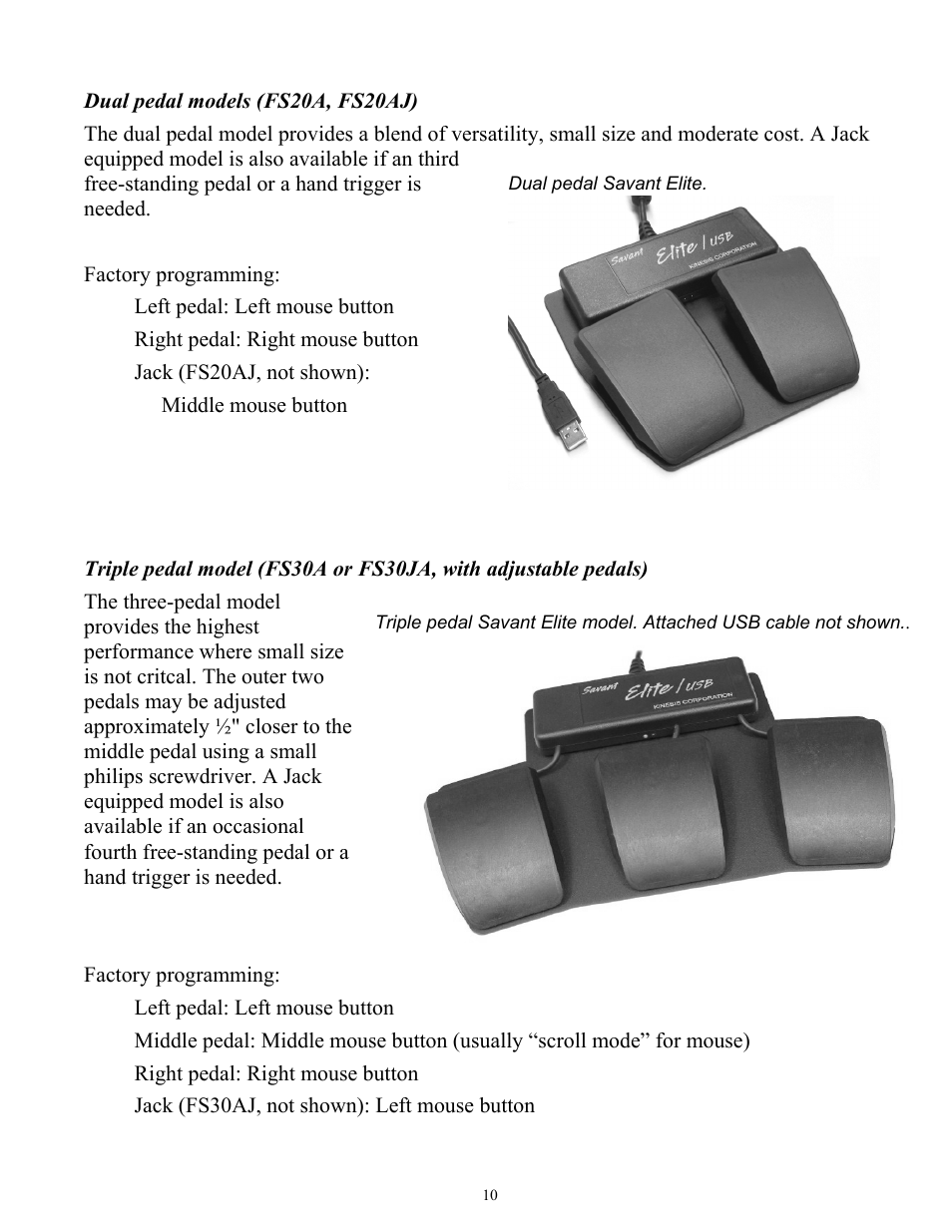 Kinesis FSMJ4 Savant Elite Programmable Foot Pedal User Manual | Page 10 / 28