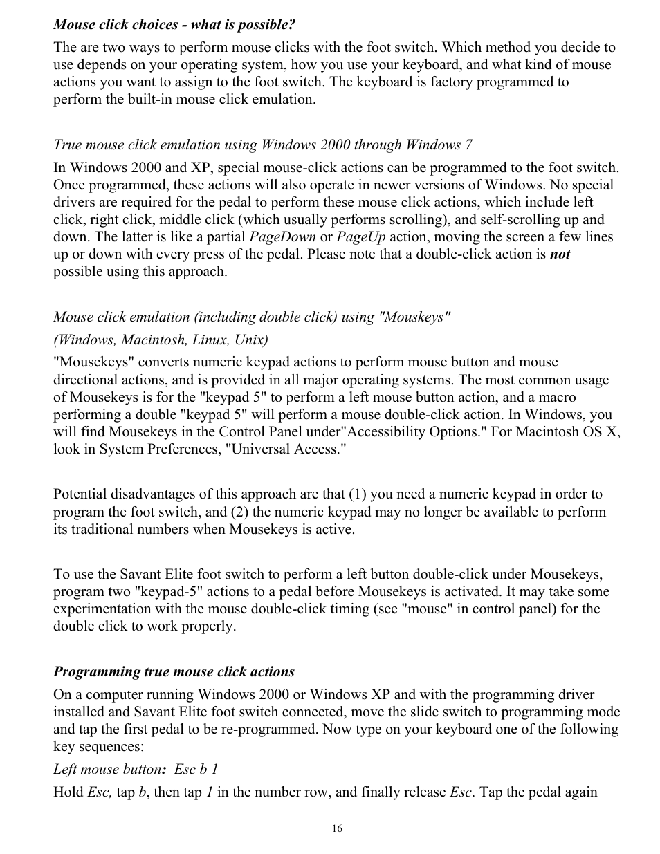 Kinesis FSMJ4 Savant Elite Programmable Foot Pedal User Manual | Page 16 / 28