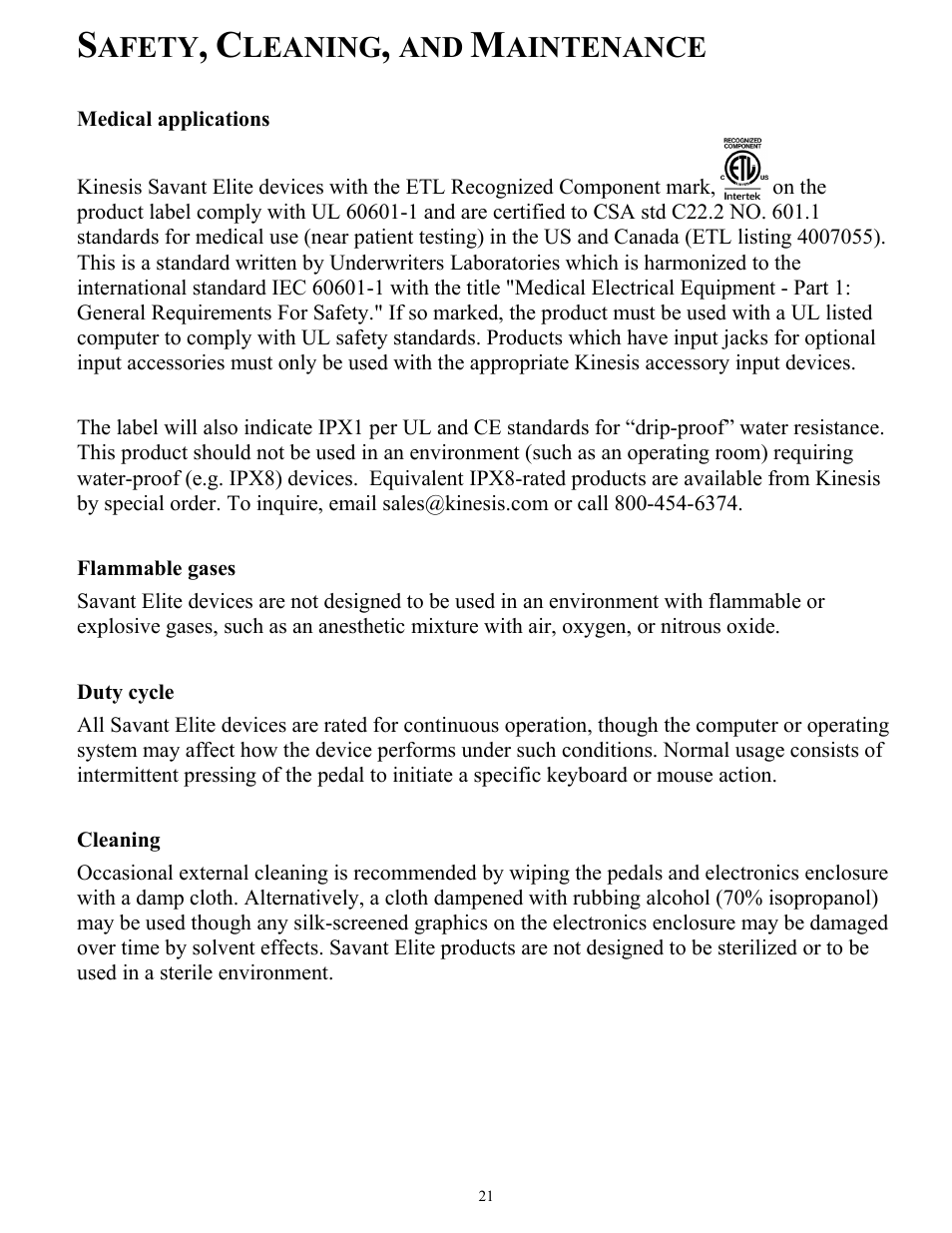 Kinesis FSMJ4 Savant Elite Programmable Foot Pedal User Manual | Page 21 / 28