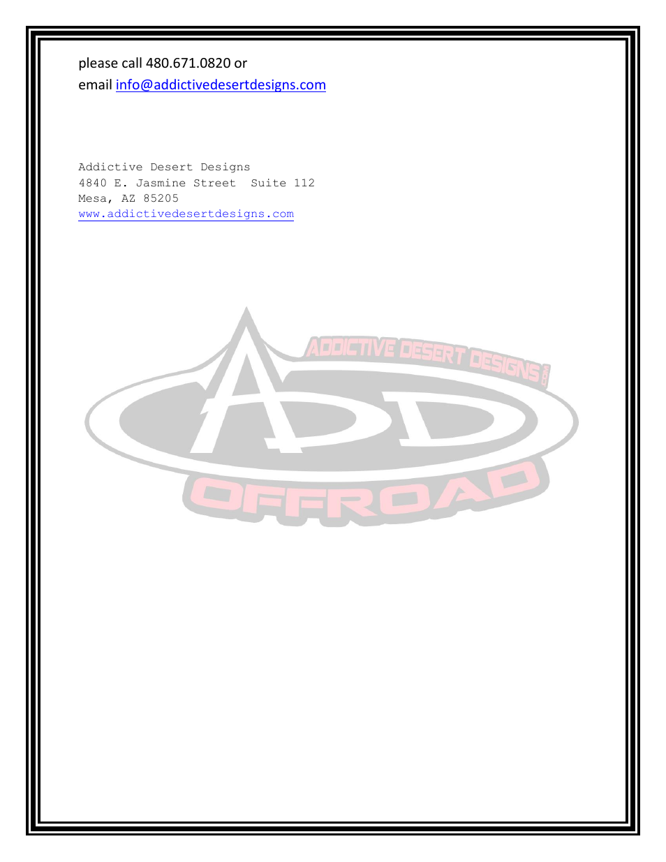 Addictive Desert Designs 2009 - 2013 F-150/Raptor Race Series R Front Bumper User Manual | Page 3 / 3