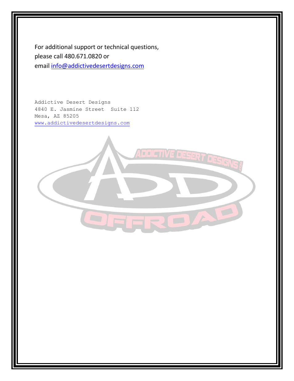 Addictive Desert Designs 2009 - 2013 F-150/Raptor Race Series Front Bumper User Manual | Page 3 / 3