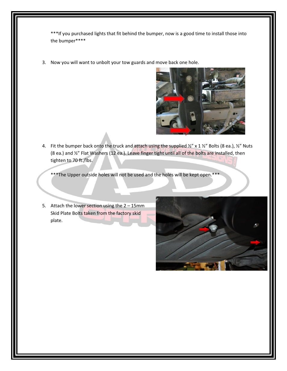 Addictive Desert Designs 2009 - 2013 F-150/Raptor Stealth Fighter Front Bumper User Manual | Page 2 / 3