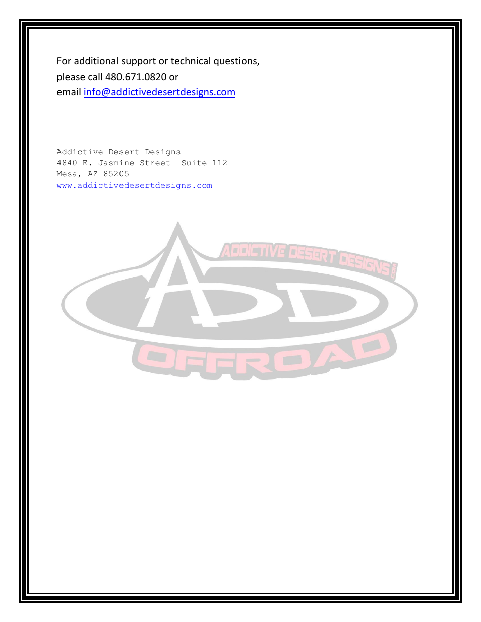 Addictive Desert Designs 2009 - 2013 F-150/Raptor Stealth Front Bumper User Manual | Page 3 / 3
