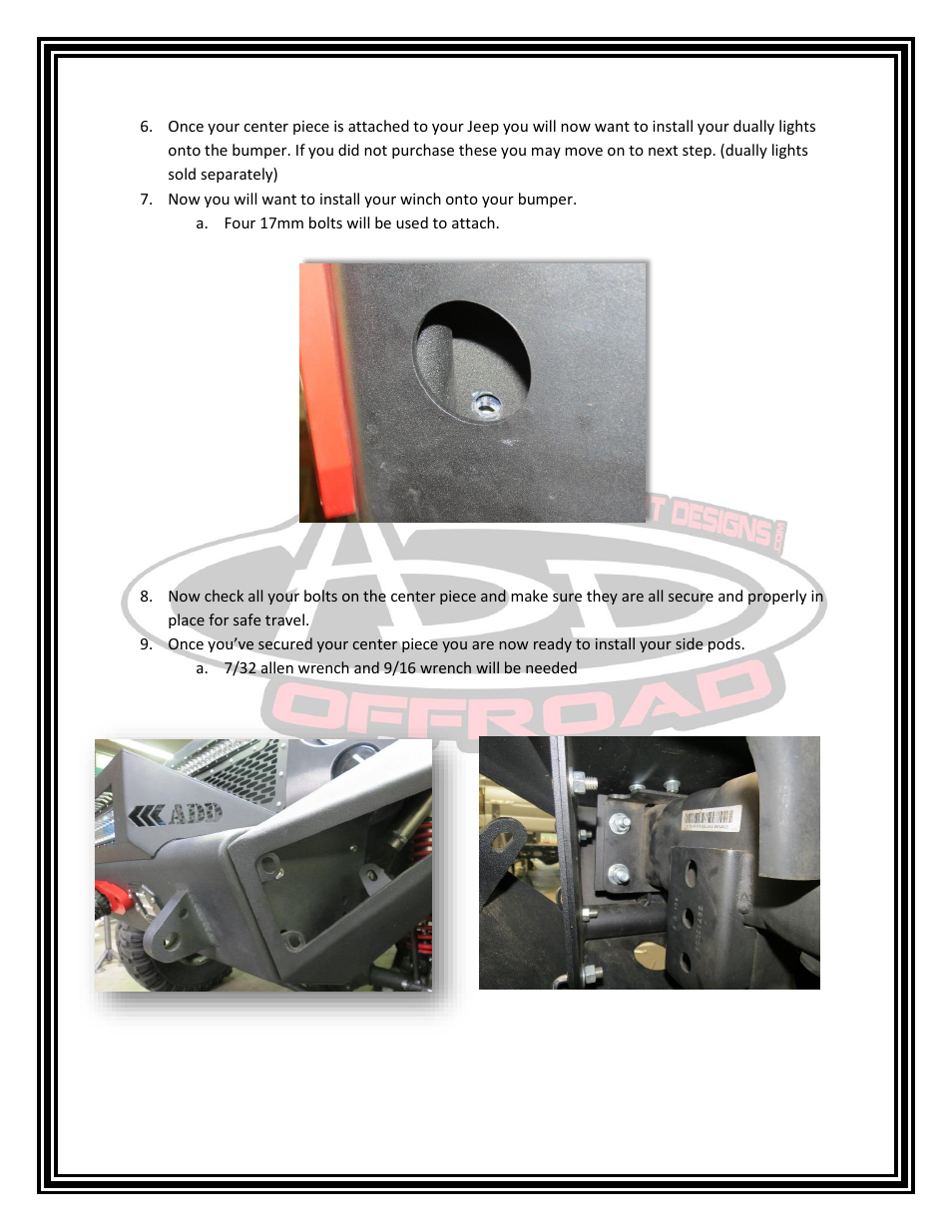 Addictive Desert Designs 2007 - 2013 Jeep JK Stealth Fighter Front Bumper User Manual | Page 3 / 4