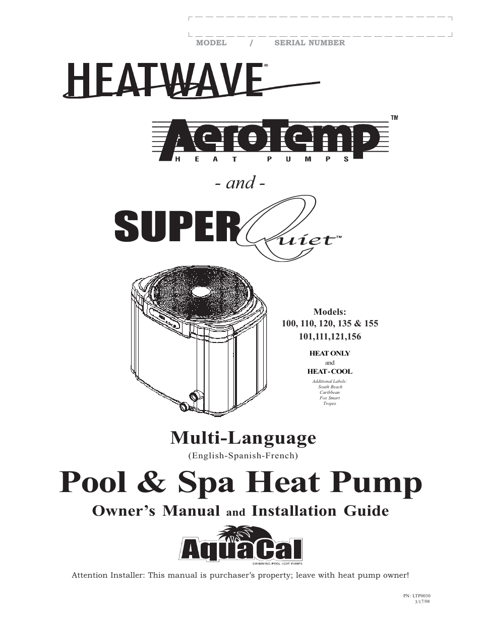 Aquacal 110 User Manual | 214 pages