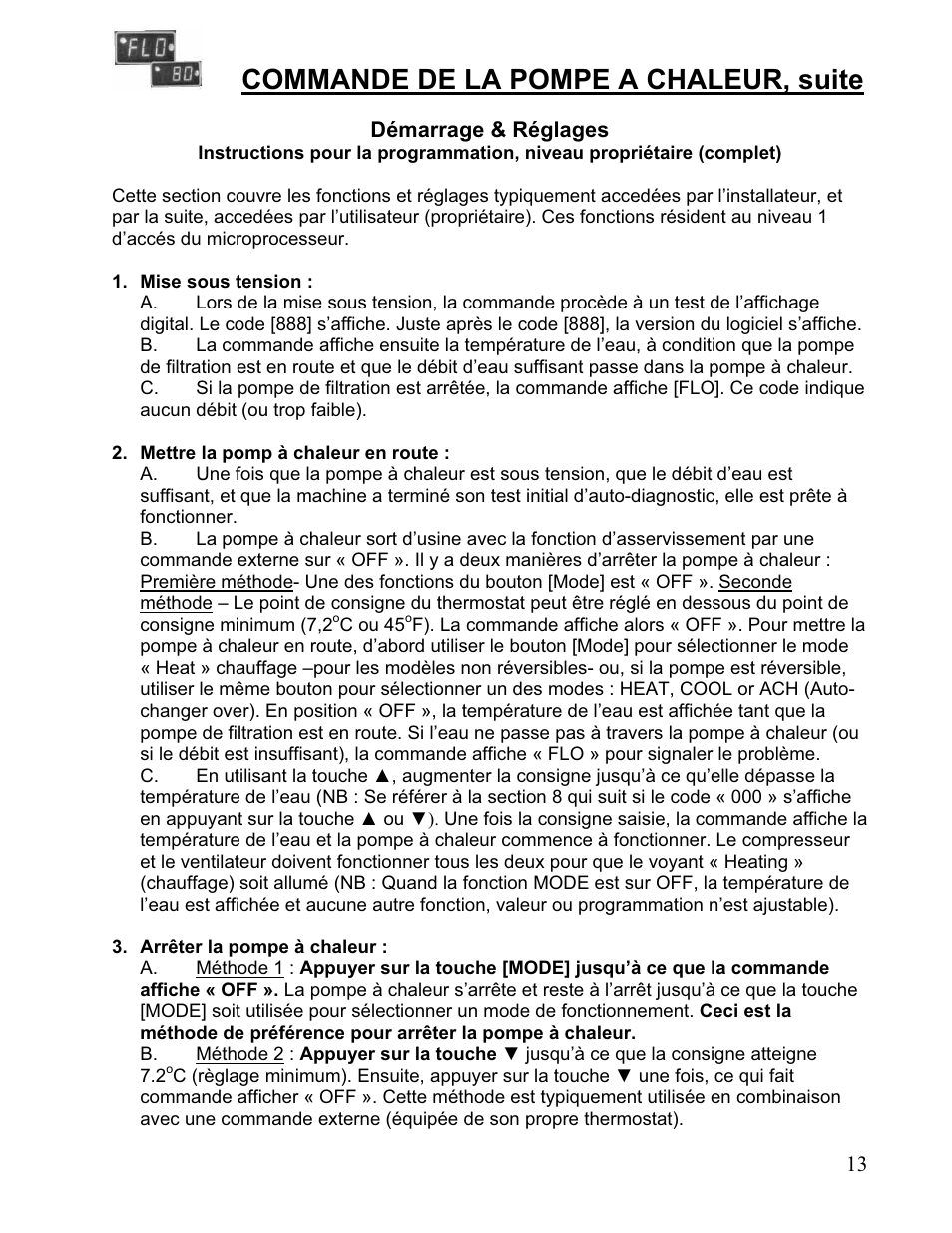 Commande de la pompe a chaleur, suite | Aquacal 110 User Manual | Page 156 / 214